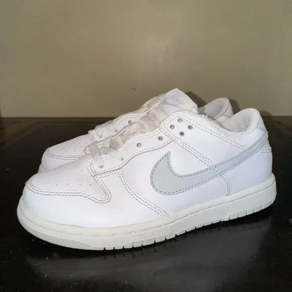 Nike Dunk Low Pure Platinum White DH9756-102 Preschool Little Boys Size 1Y - Picture 3 of 6